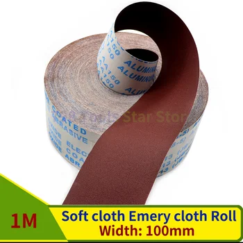 에머리 천 롤, 60-800 그릿 사포 롤, 알루미늄 산화물, 목재 금속용 연마 사포 롤, 4 인치 너비, 1m, 100mm 너비 