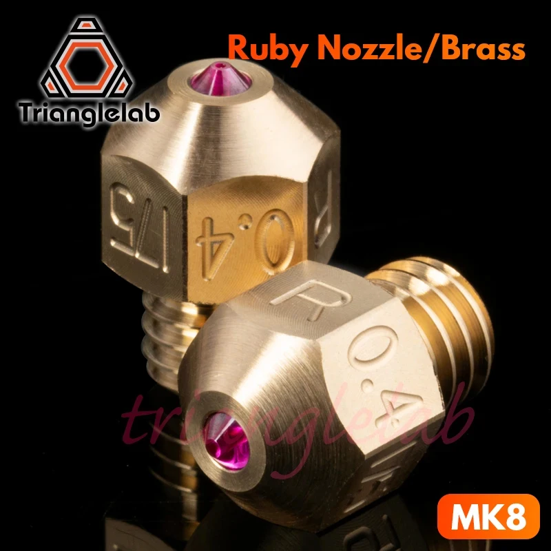 

Trianglelab high temperature MK8 ruby nozzle 1.75MM Compatible with special materials PETG ABS PEI PEEK NYLON etc. ruby nozzle