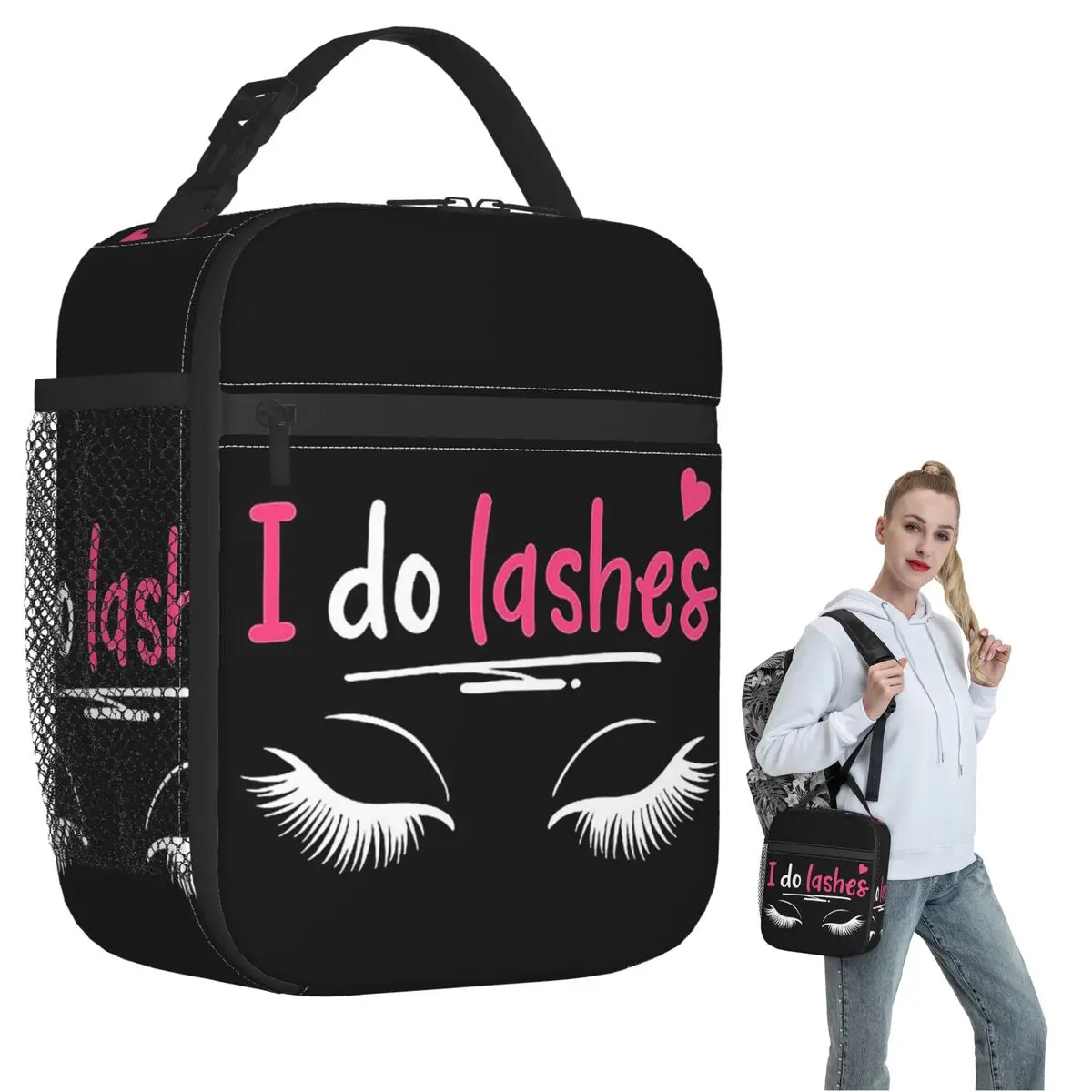 

Lashes Eyelash Lash Artists Cosmetics Insulated Lunch Bag for Women Children Portable Food Boxes Thermal Lunch Box Tote