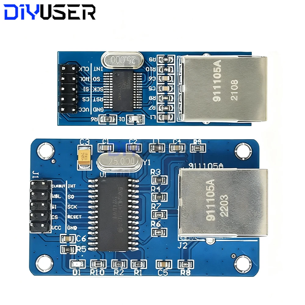 وحدة شبكة إيثرنت ENC28J60 مع واجهة SPI، 10Base-T PHY، 3.3 فولت لمشاريع إنترنت الأشياء Arduino PIC STM32 DIY #1