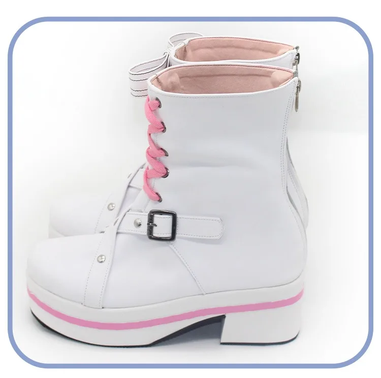 Vtuber Mococo Cosplay Shoes 6th Fes Mococo Abyssgard Cosplay Props PU Leather Shoes Halloween Carnival Boot Custom Made
