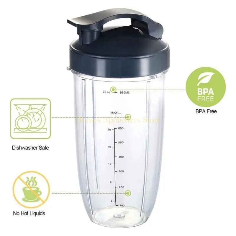 D0ABジューサーミキサー交換カップ滞在 新鮮な蓋ラバーガスケットblender 32oz 900wブレンダーカップと互換性