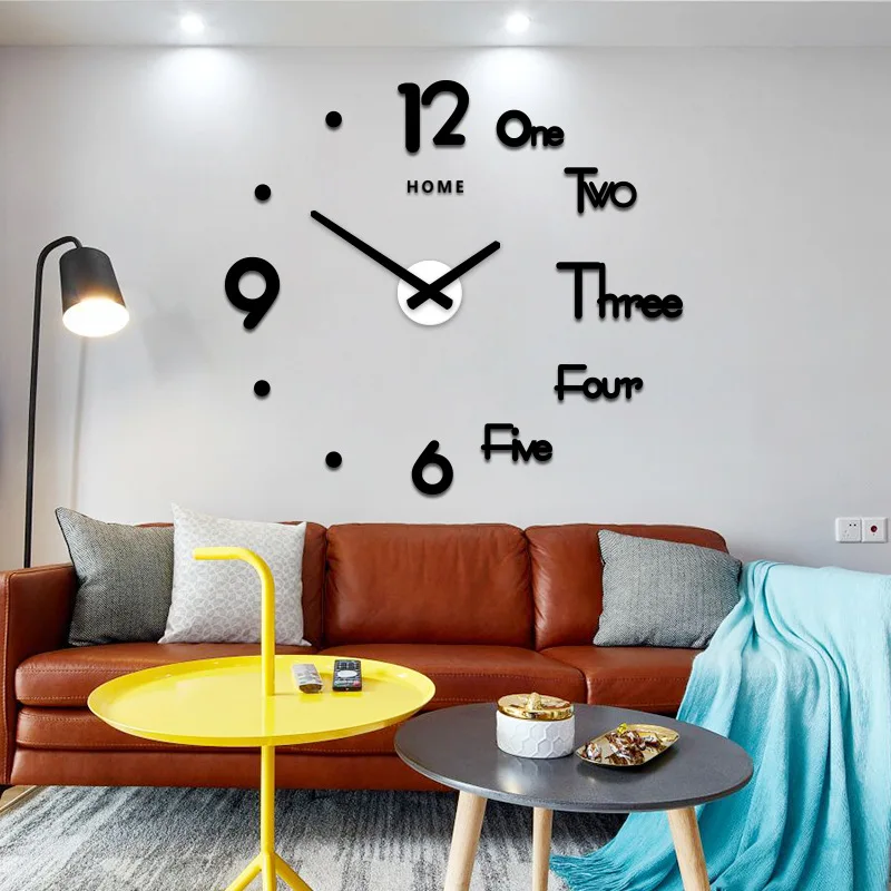 

Non perforated Nordic minimalist wall clock acrylic creative living room clock DIYclock