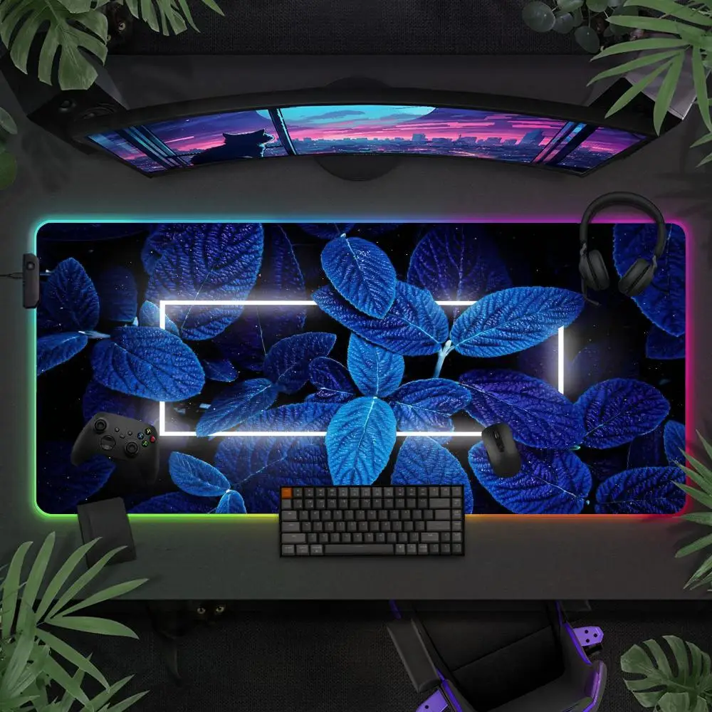

Коврик для мыши Neon Leaf XXL 900x400 RGB игровой коврик для мыши HD аксессуары для геймеров светодиодный светящийся коврик для мыши с подсветкой компьютерный ковер