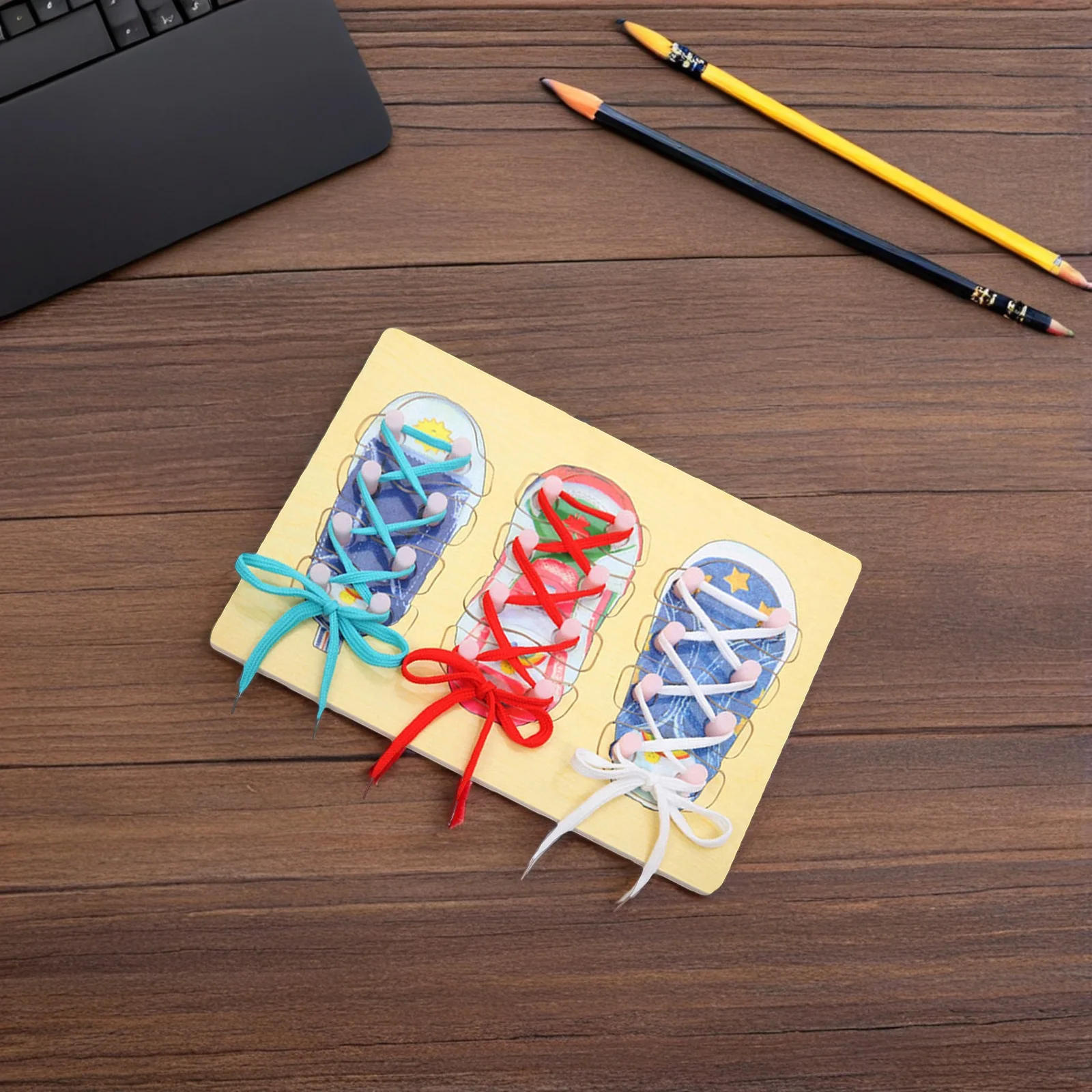 Planche à attacher les lacets pour les tout-petits, Puzzle d'apprentissage en bois, développe les compétences de préhension de l'indépendance, éducation précoce, maison, maternelle