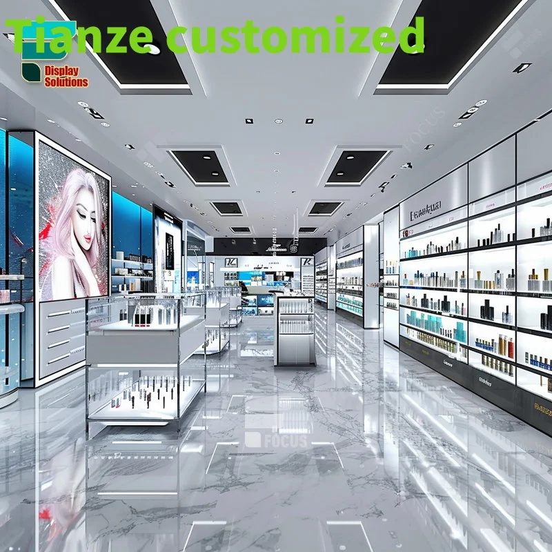 

Customized-Cosmetic Products display stand counter perfume wig display display cabinet beauty retail