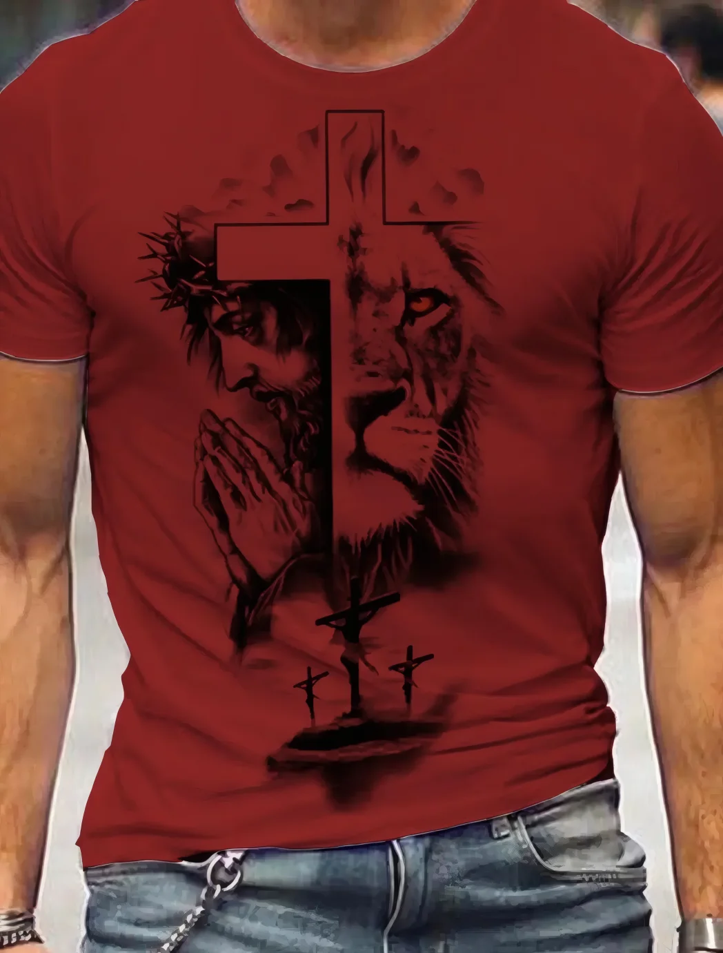 

Summer Vintage Mens T Shirt Lion Pattern 3D Print Fashion Short Sleeve Top Mens Clothing Oversized T Shirt Casual Streetwear