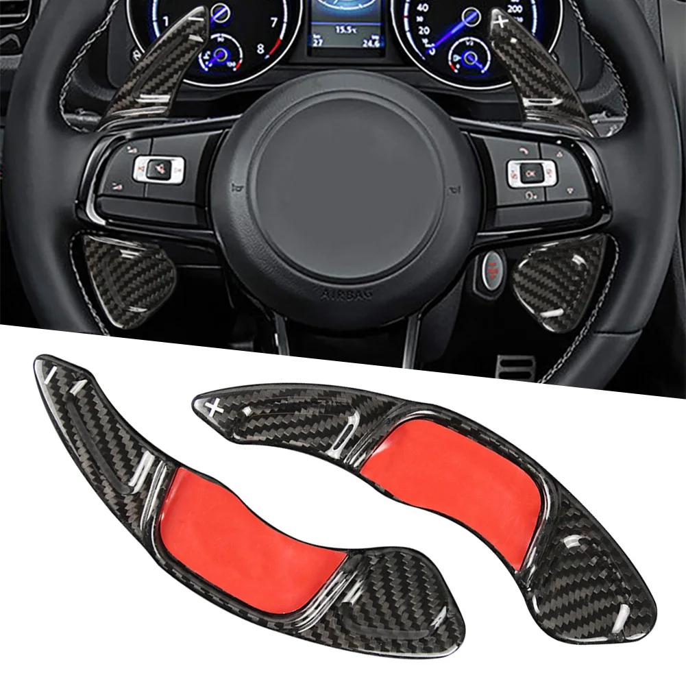 Real Carbon Fiber Car Steering Wheel Shift Paddle For Volkswagen VW Golf 7 GTI MK7 R 2015-17 Sagitar GLI 2016-17 POLO GTi 15-17