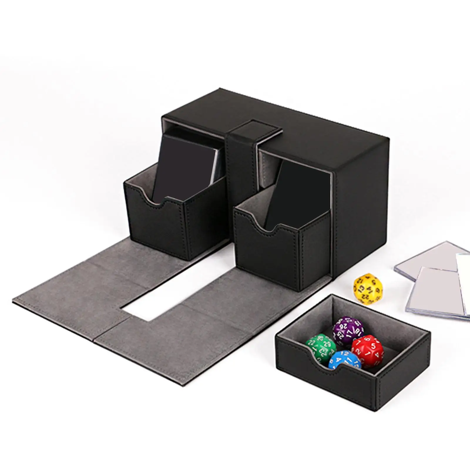 Card Storage Boxes 3 Compartment Protector Organizer for Football Game Cards