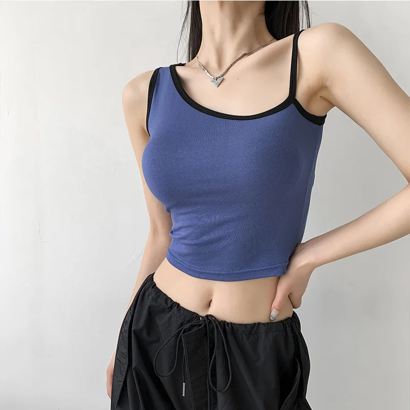 

Oblique Shoulder Crop Vests 2024 Summer New Sexy Women's Sling Vest