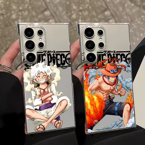 Ace Anime Luffy Case for Samsung Galaxy S25 S24 FE S23 Plus S22 Ultra S21 S20 FE S23Ultra S22 Plus Clear Cover