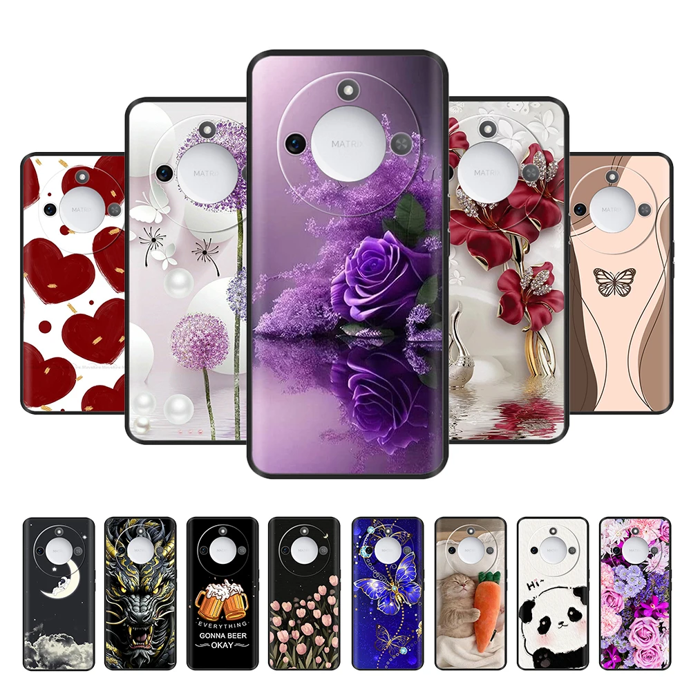 For Honor X9c Smart 5G Phone Case Lovely Cartoon Liquid Silicone Full Cover For Honor X9C Smart X9cSmart Cases Bumper Fundas