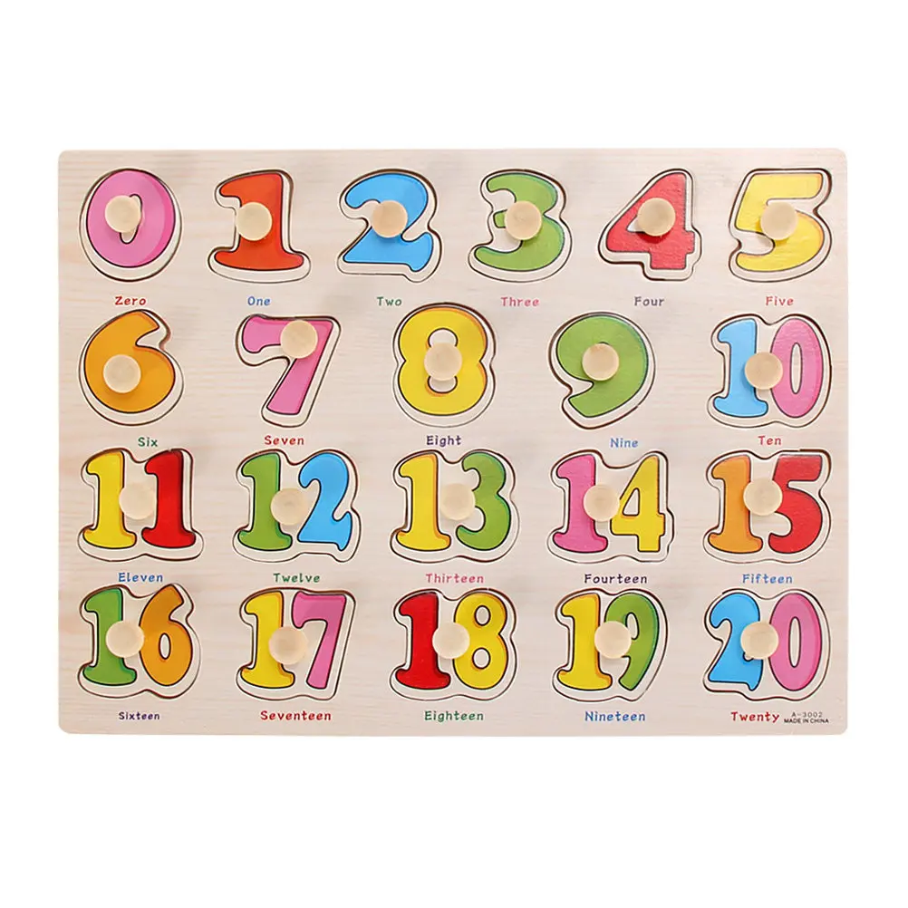 Wooden Numbers Puzzle Board for Kids – Smooth Painted Colorful Pieces to Learn Counting & Number Recognition