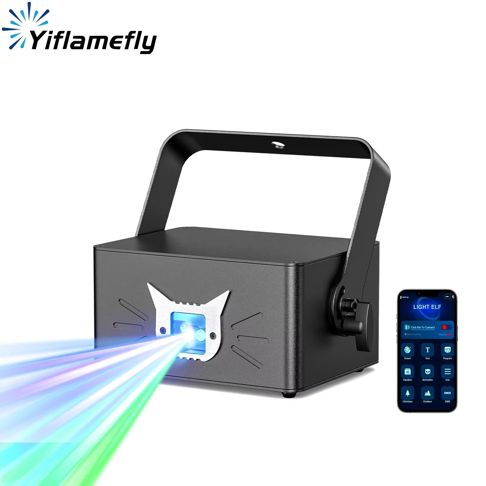 

Yiflamefly 25 Вт Cat-Face DJ Party Light 3D анимационный лазерный свет с батареей DMX APP Control Disco Projector Light для KTV Bar