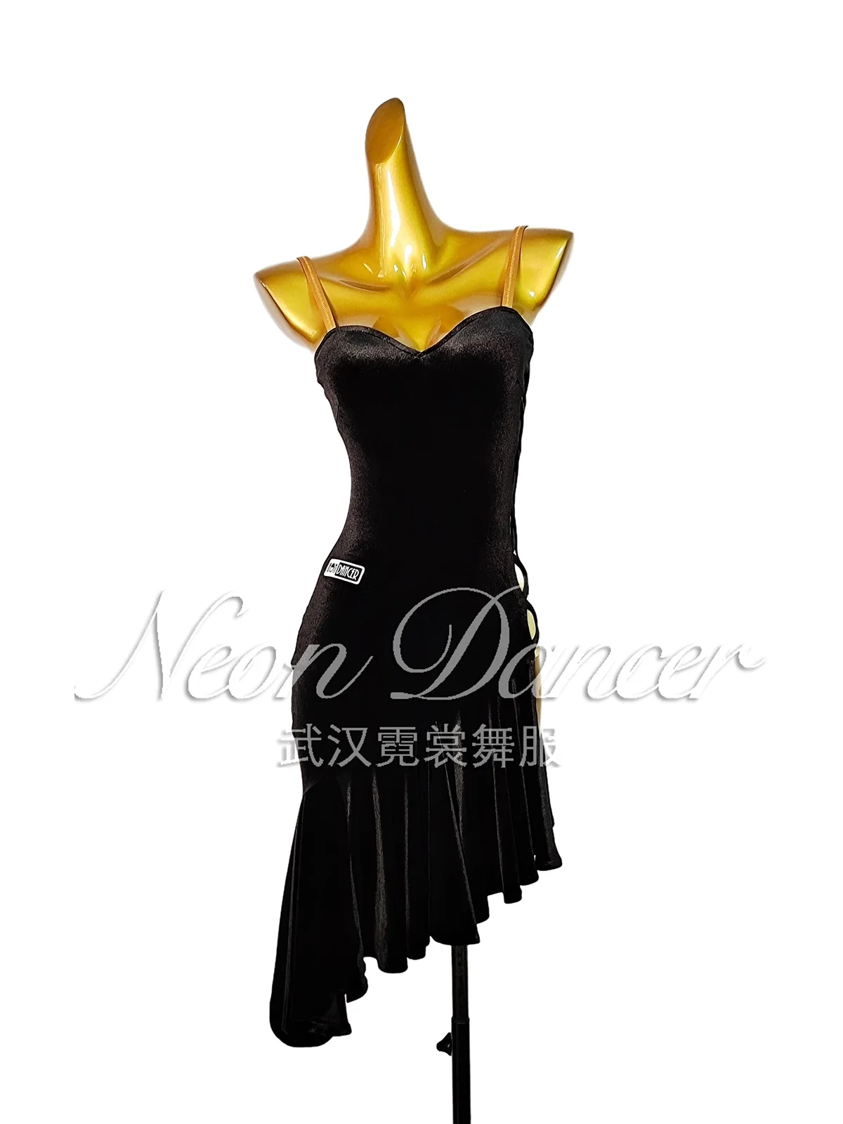Vestido diagonal con abertura lateral para mujer de bailarina de neón