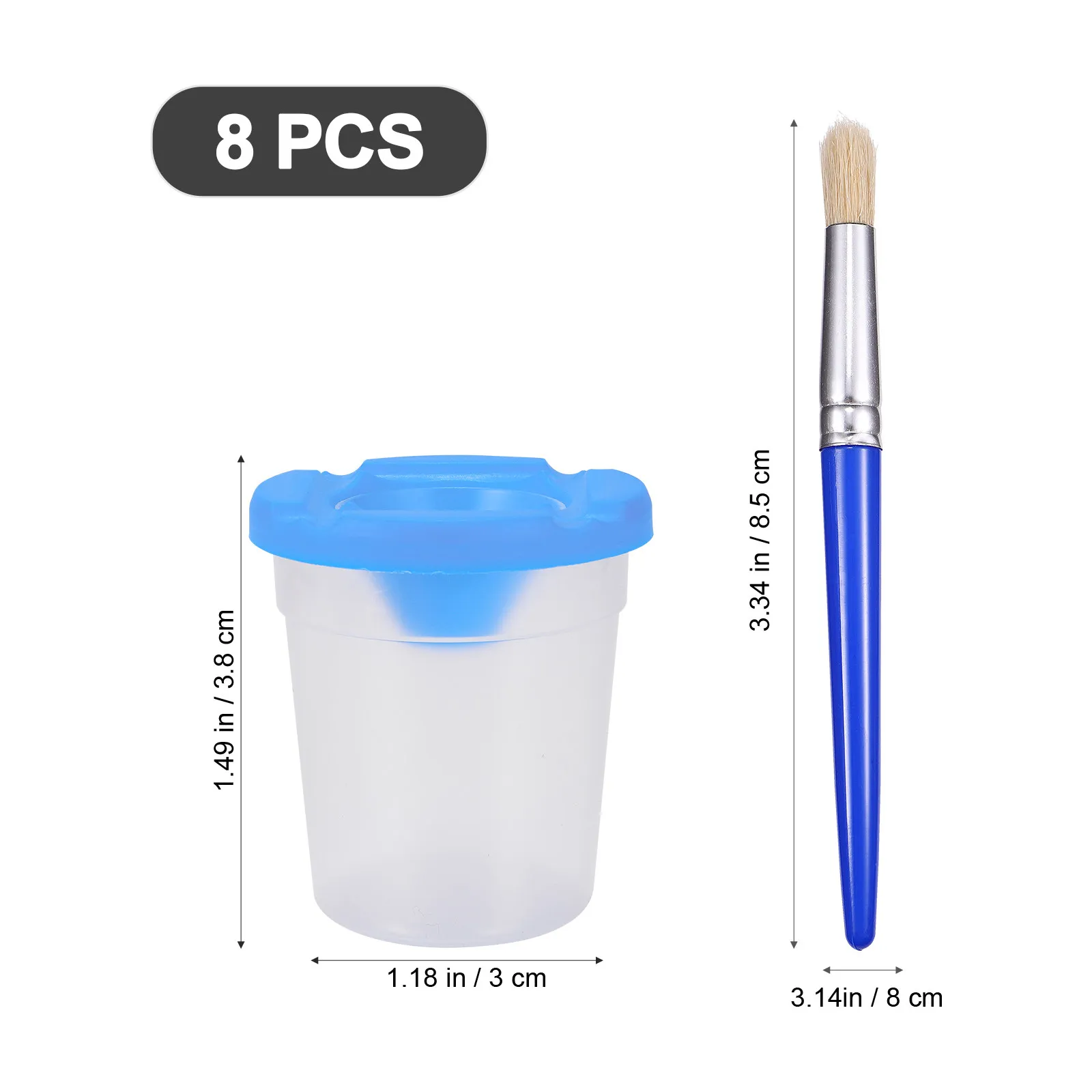 4Pcs Washing Brush Tools Kit No Spill Paint Cups Painting Set for School Art Class Acrylic Watercolor Body Nail Painting