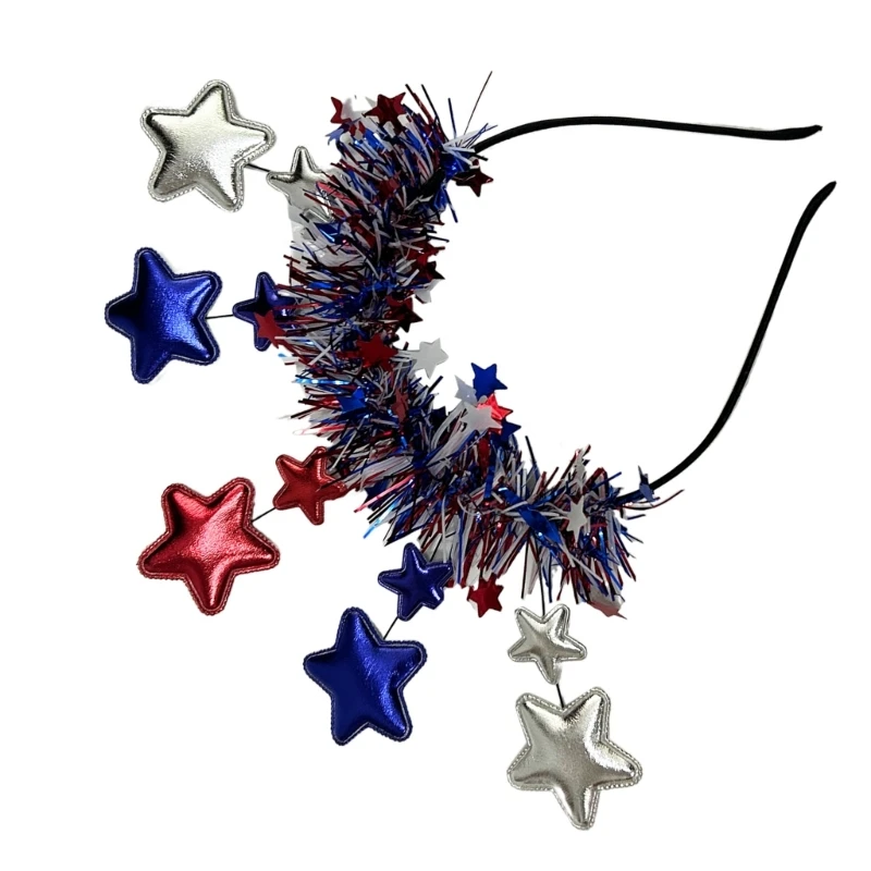 Family Gathering Headband Glittering Five Pointed Star Hairband Costume Decors