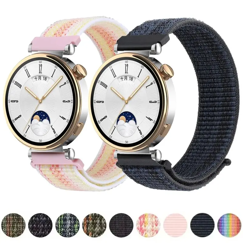 Nylon Loop strap for Huawei watch GT4 41mm GT3 GT2 42mm 4pro watchband 22/20mm18mm Velcro Honor Magic2 42/46mm GS3/GS3i bracelet