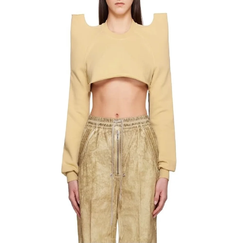 

2025 Winter Women's Cotton Sweatshirts Corsets High-Waisted Casual Tops Shirts y2k New Fashion High-Quality Pullovers bra