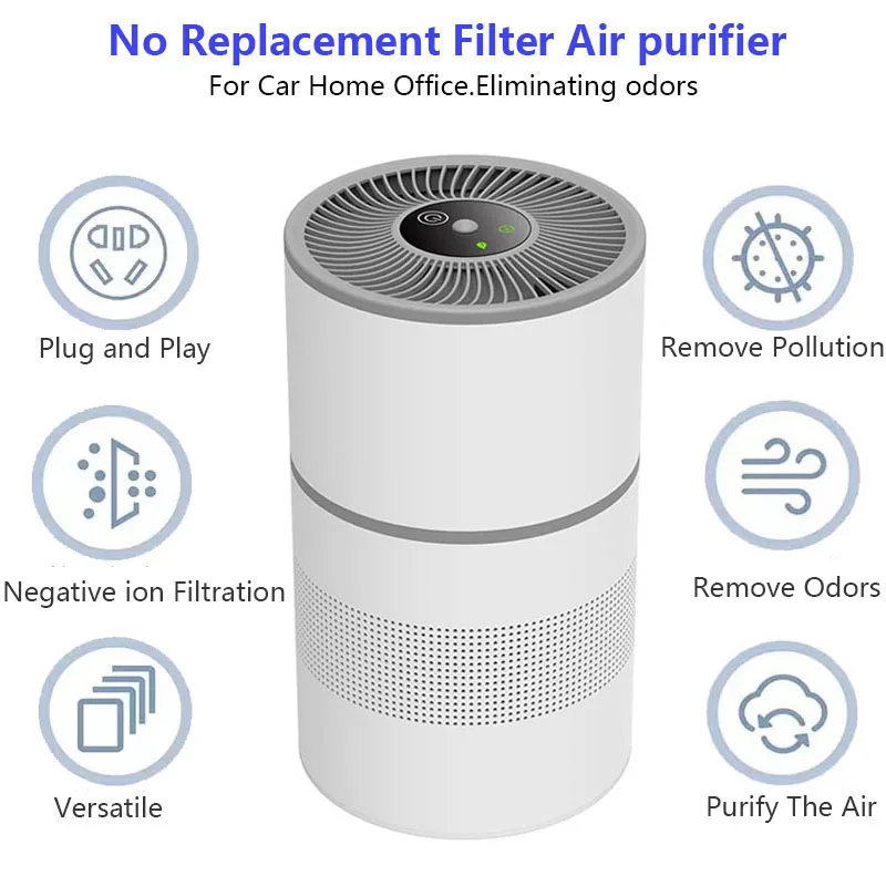 Filter Air Purifier Remove Somke Portable Air Purifier For Toilet Primary Filter High Energy Ion Generator