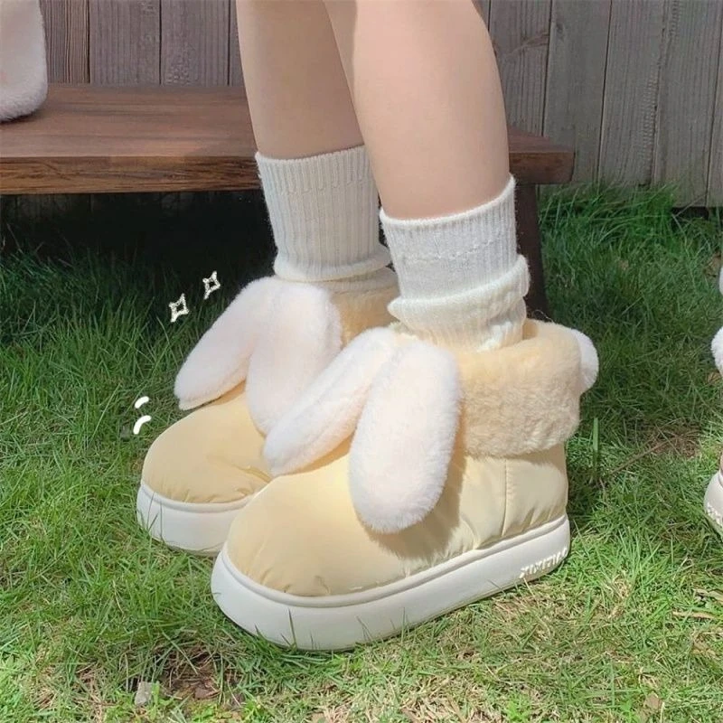 Cute Plush Warm Round Toe Waterproof Chunky Ladies Shoes on Promotion Winter Trend 2025 Novelty New in Furry Women's Snow Boots