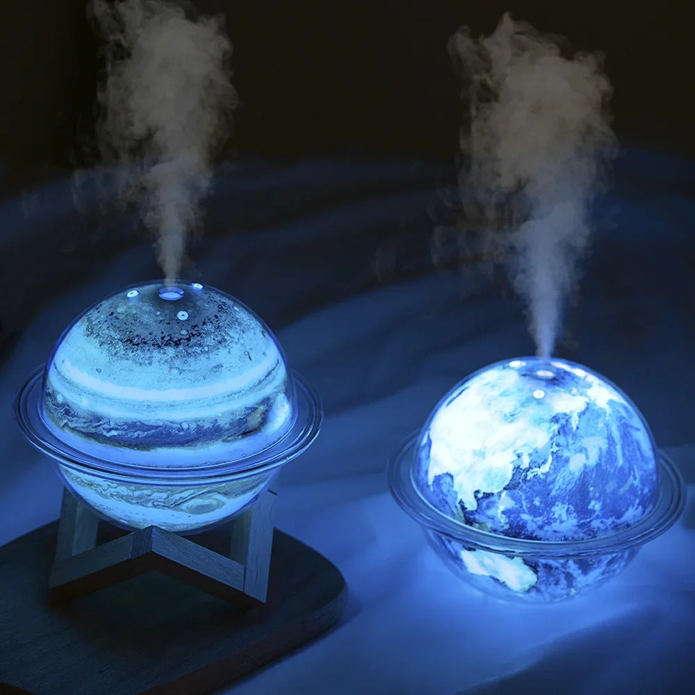 Planet Luftbefeuchter, USB-Aromatherapie-Diffusor für ätherische Öle mit LED-Licht für Zuhause, Raumduft, Ultraschall-Nebel-Luftbefeuchter