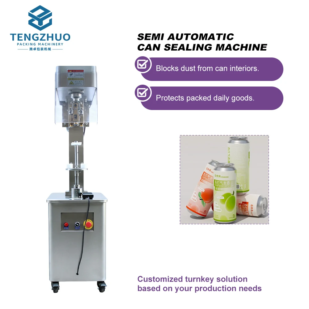Semi Auto Multi Function Vertical Food Canning Beer Aluminum Tin Can Electric Semi-automatic Sealing Machine