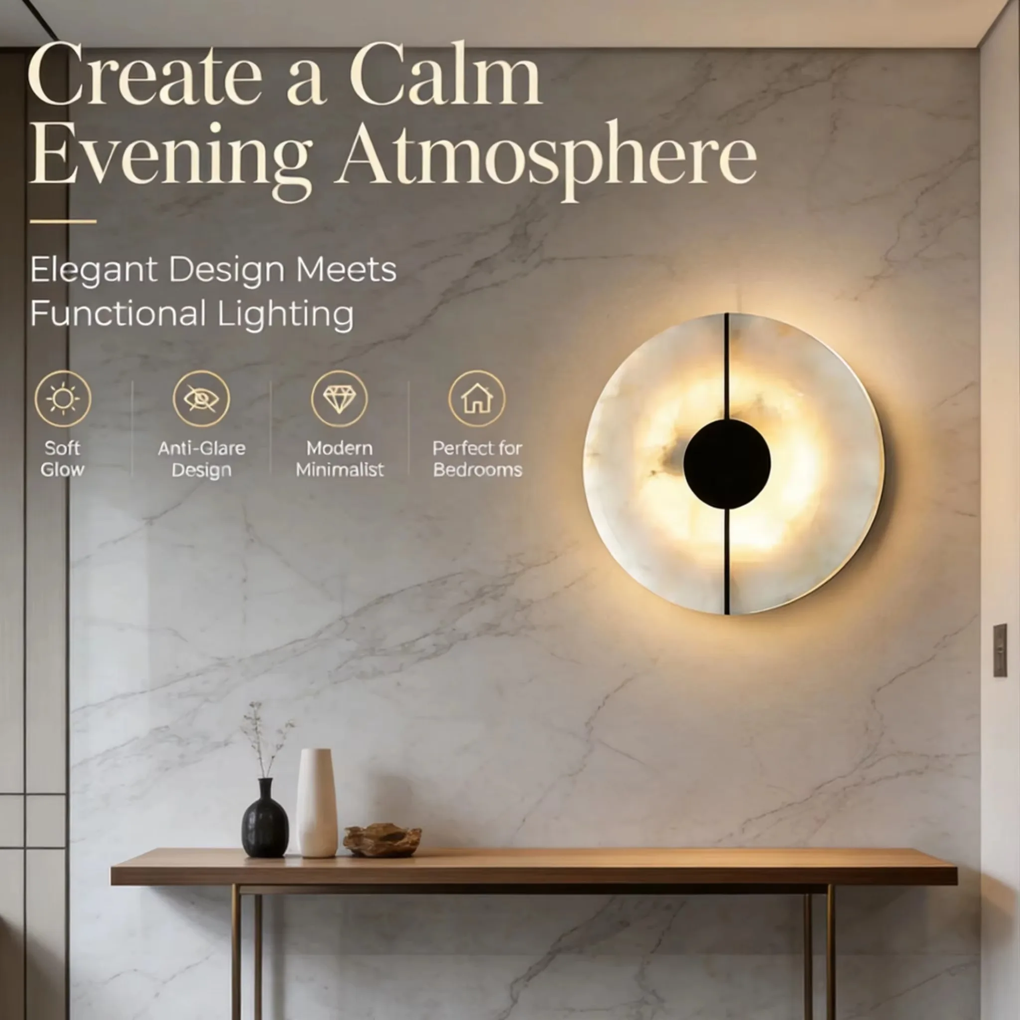 Luxury Marble Wall Lamp Modern Creative LED  Wall Sconce for Bedroom Bedside Living Room Aisle Indoor Decor Lighting