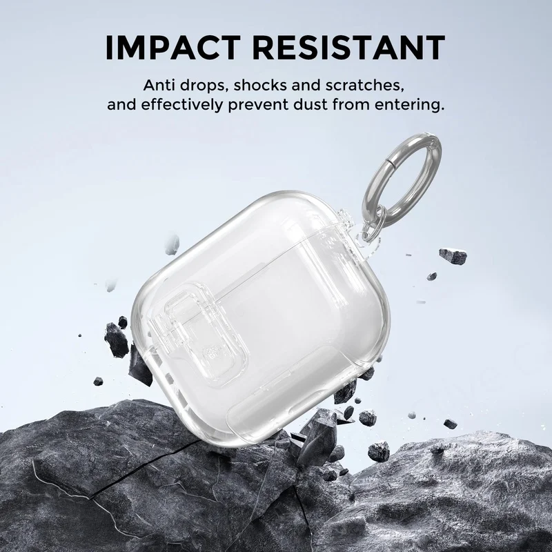 Transparent Lock Case for AirPods 5/4/Pro 3【 Automatic Switch 】Shockproof Headphone Case For Women Men 2026 New AirPod 5 Cases