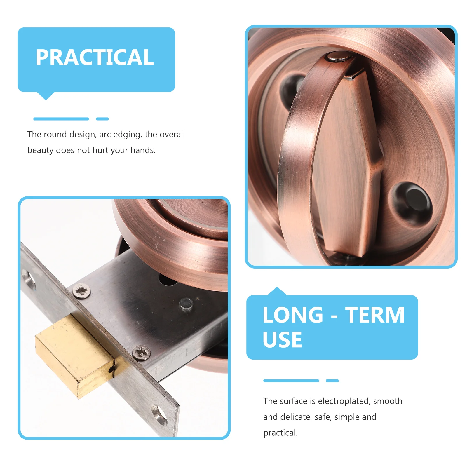 

1pc Stainless Steel Hidden Door Handle Lock Double-Sided Flush Pull Handle For Home Furniture Sliding Doors Invisible Lock With