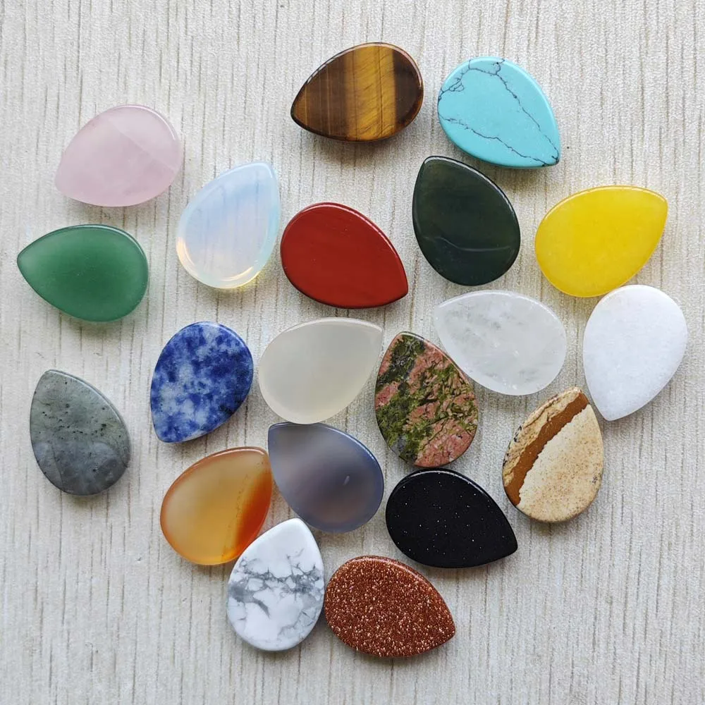 Wholesale 20pcs good quality natural stone mixed water drop CABOCHON beads 18x25mm DIY jewelry accessories making Fast shipping