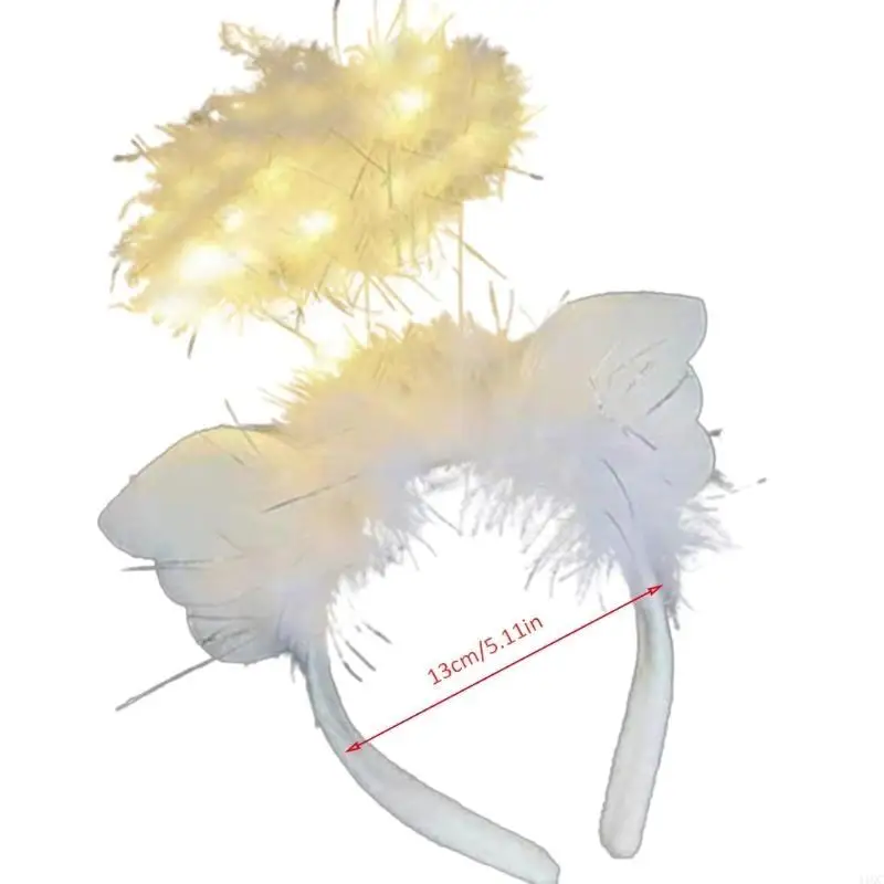 2025 New Luminous Hair Band Angel Hair Hoop Photo Booth Props Decor Headwear for Birthday Graduation Party Supplies