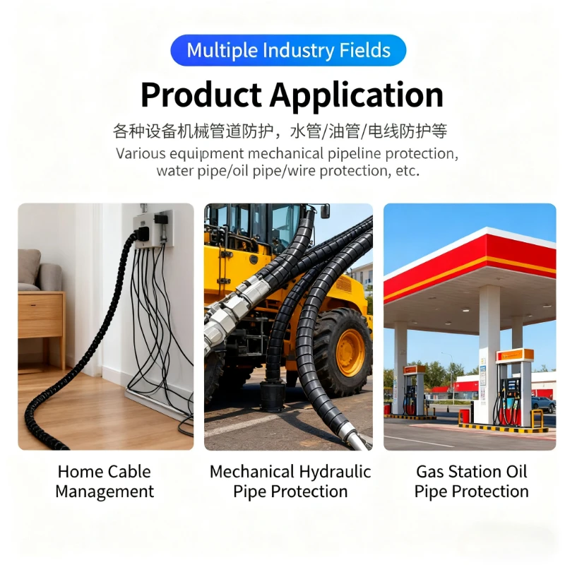 Wire Protection Sleeve Cover Cable Protector Durable Line Organizer Pipe 1/2/5m Flexible Spiral Wrap Winding Tube 8mm ~ 35mm