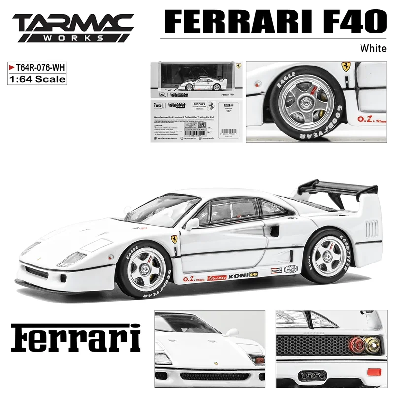 Tarmac Works 1/64 FERRARI F40 White Alloy Toy Motor Vehicle Diecast Metal Model Gifts