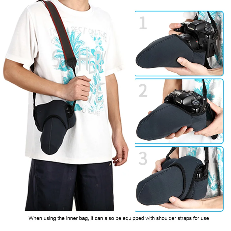 กระเป๋ากล้องสําหรับ Canon/Sony/Nikon/Pentax กล้อง DSLR อุปกรณ์เสริม DSLR กระเป๋ากระเป๋า Neoprene 2 ด้านใช้ Universal Case