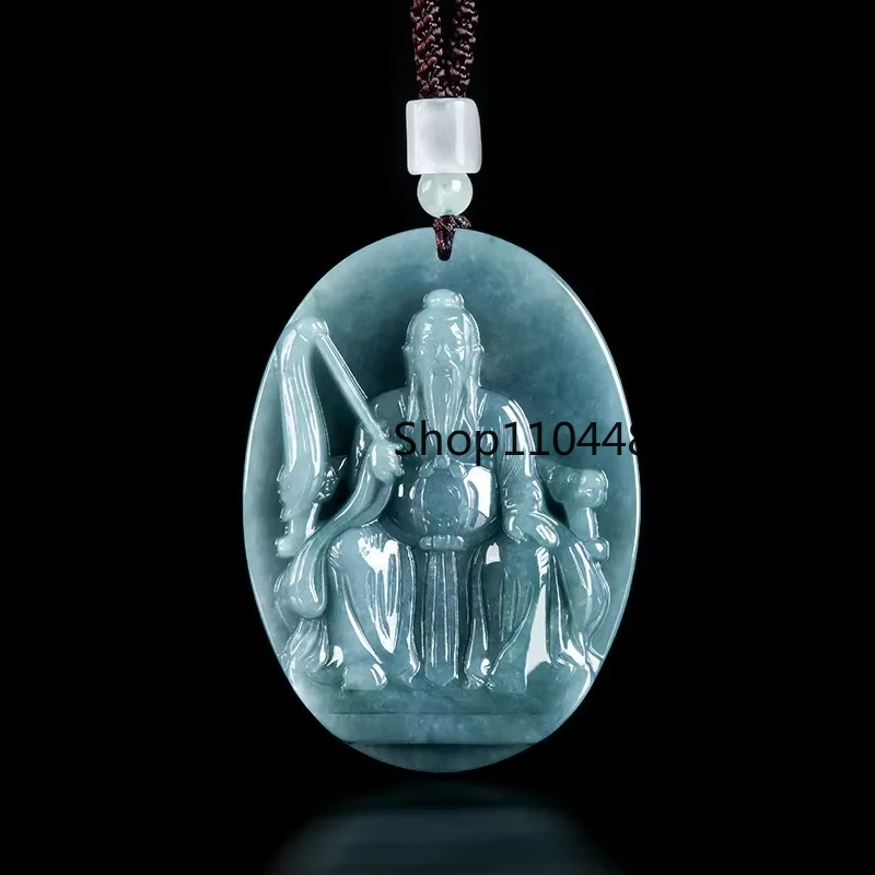 الطبيعية A-السلع الجاديت الأزرق قلادة الماء الطاوية يوان شي تيان زون قلادة من اليشم الرجال النساء موضة الخرز الكنز قلادة من اليشم #3