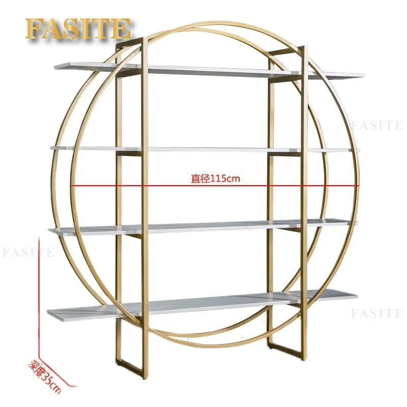 Factory Direct 2026 Storage partition Bookcase Floor decoration display stand Wrought iron living room Office entrance screen