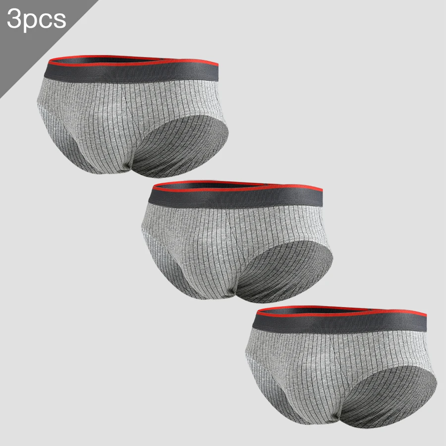 3PCS Men's antibacterial cotton triangle - shaped underwear for teenagers. It's suitable for sports, with a thin style for summe