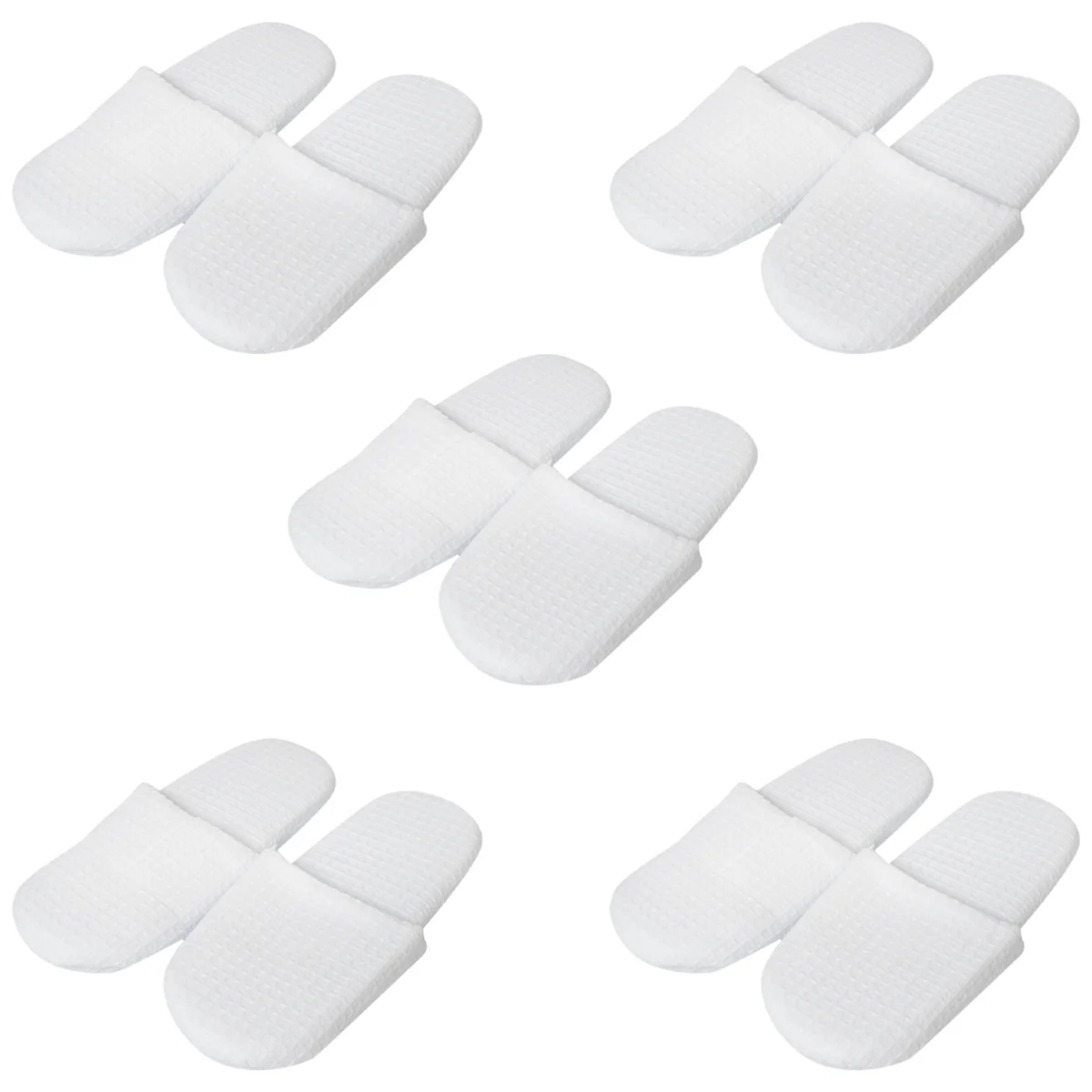 

5 Pairs Closed Toe White Slippers-Suitable for Most Men and Women, Suitable for Spas, Party Guests, Restaurants and Travel