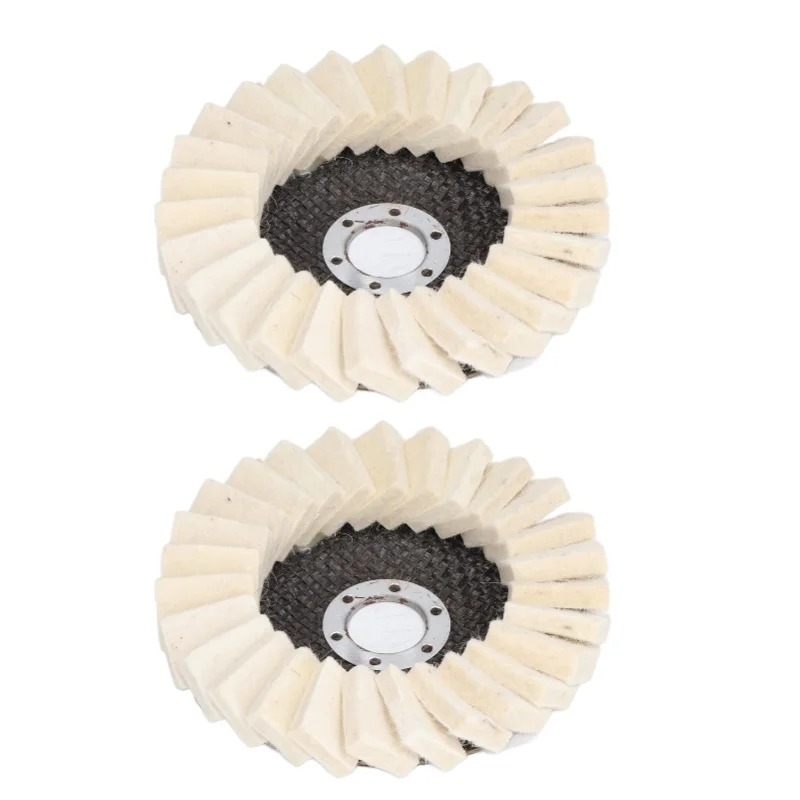 

2Pcs 5in Grinding Disc Wave Shape Wool Felt Polishing Wheel Rotary Polisher Accessories