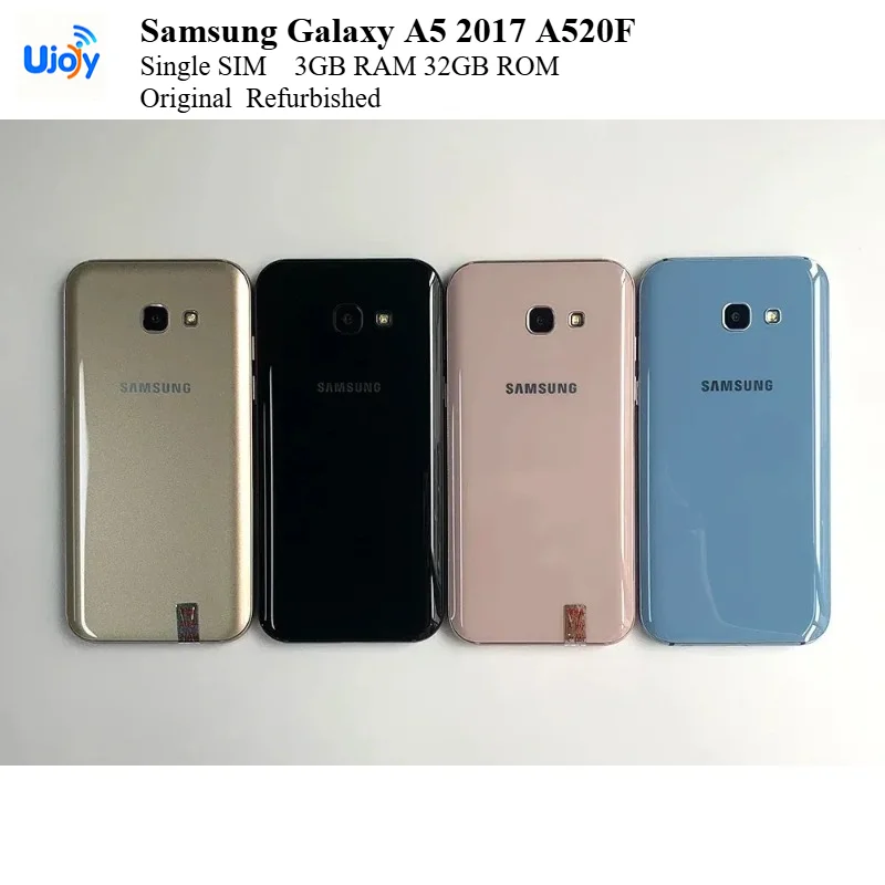 Samsung Galaxy A5 2017 A520F 4G Mobile Phone Single SIM 5.2'' 3GB RAM 32GB ROM Original CellPhone Android  Refurbished Phone