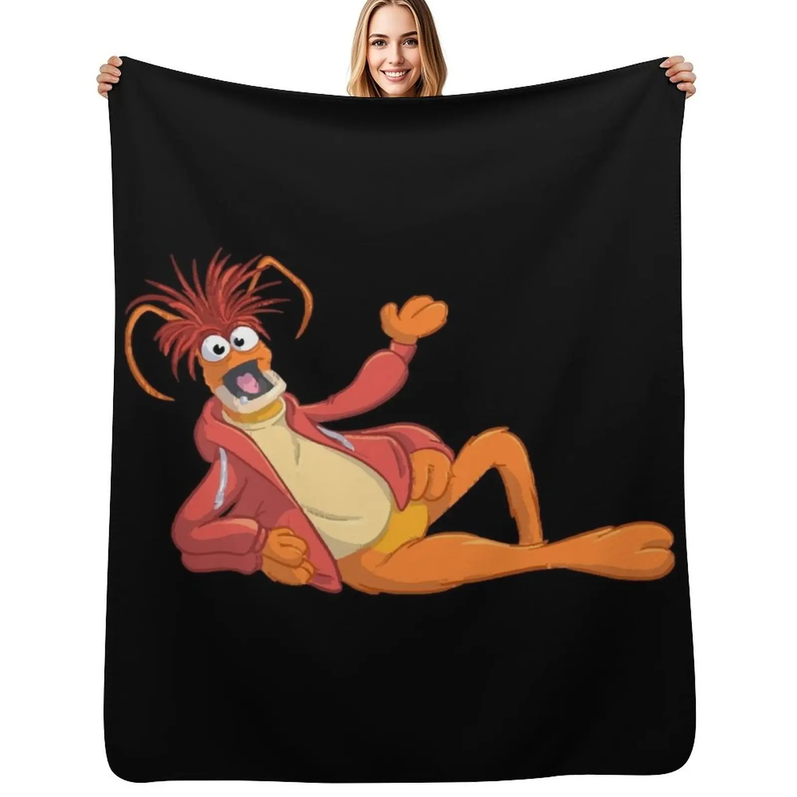 

Pepe the King Prawn Throw Blanket Long Lasting Soft Plush Blanket for Daily Use