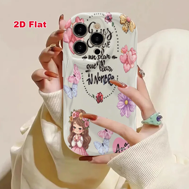 2D Flat Soft Silicone Phone Case For iPhone 17 Pro Max 16 18 Pro 13 11 15 14 Plus 12 17 16E 17Promax Shockproof Transparent Funda Cover