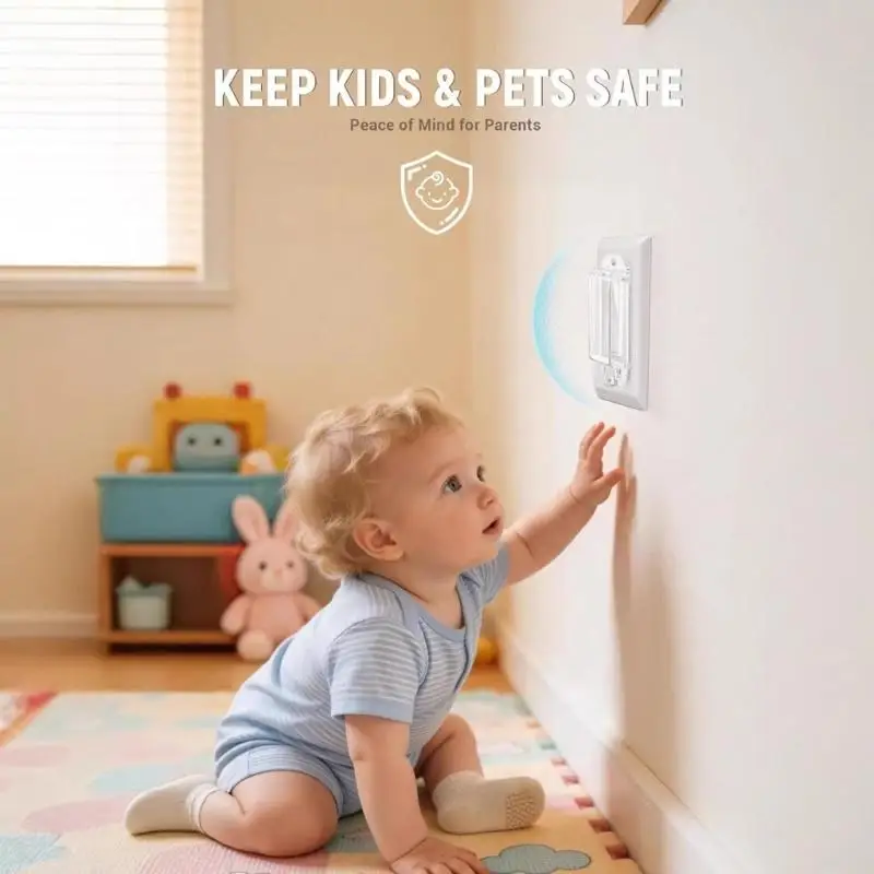 Transparente Lichtschalter-Sicherheitsabdeckung Kindersicherer Wandschalter-Schutz Verhindert Kinderberührung Wandschalter-Schutzvorrichtung 2 6 10 Stück Optional – Detail 9