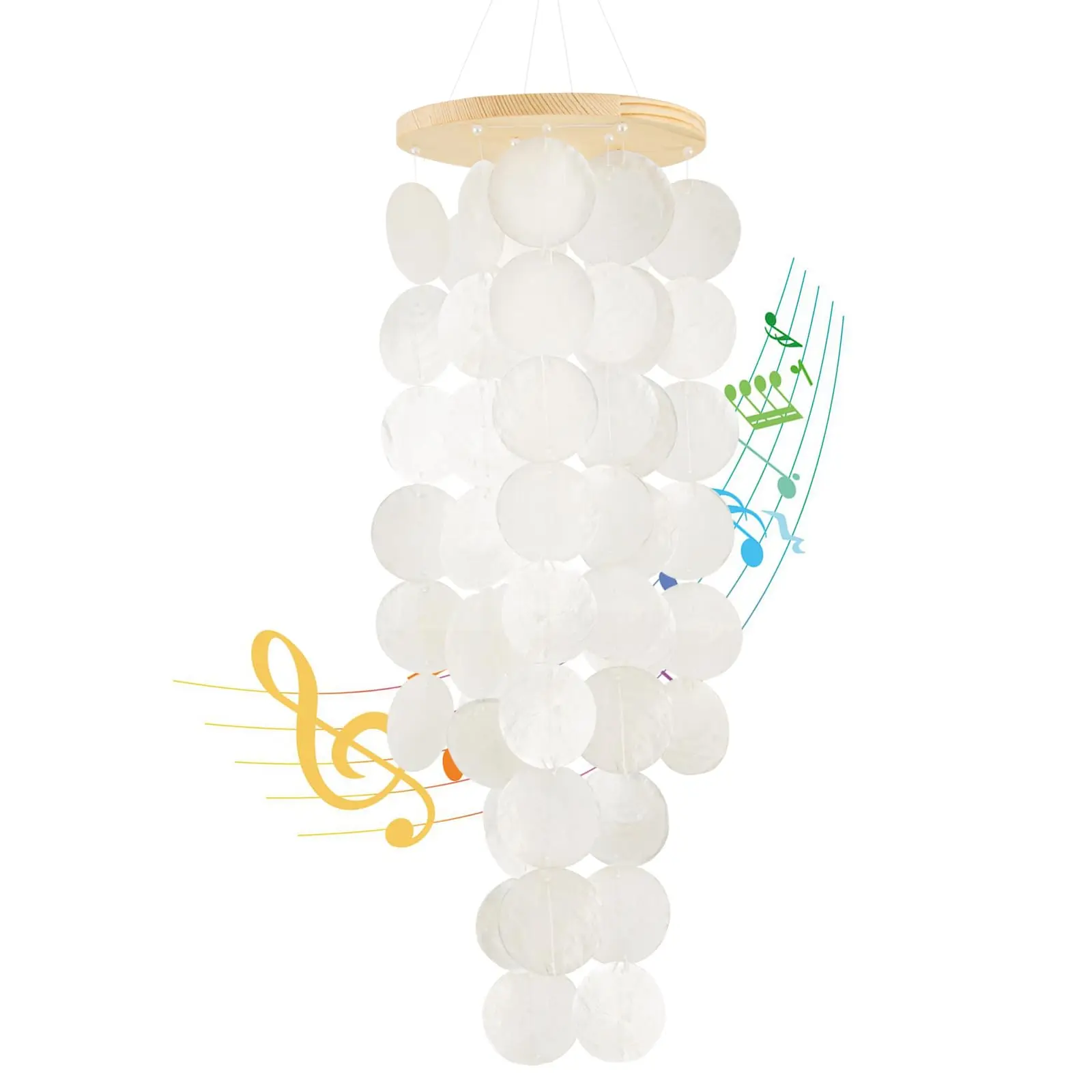 

Wind Chimes for Outside, Handcrafted Shells Windchime Coastal Style Decor for Indoor/Outdoors, Garden Decor, Great for Women