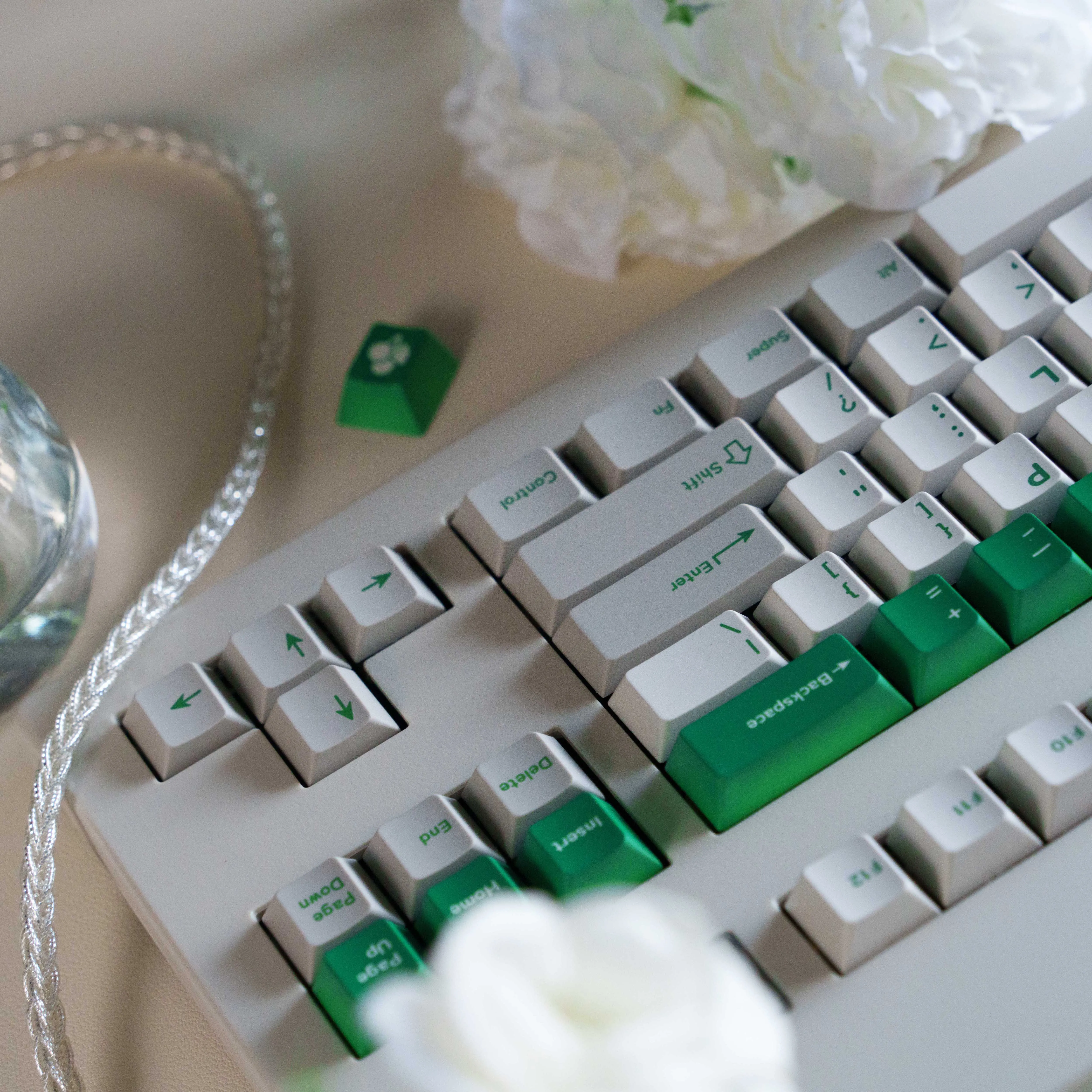 GMK Green Alert Themed Gmk Keycap Cherry Profile Pbt Heat Sublimation Customized Korean Radicals Mechanical Keyboard Keycaps