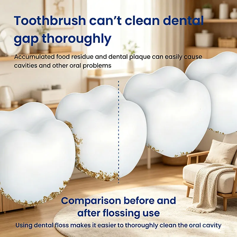 Oral-B Dental Floss 50m Flat Thread for Home Use Smooth Non Damaging To Gums Cleanses Interdental Residue Prevents Bad Breath
