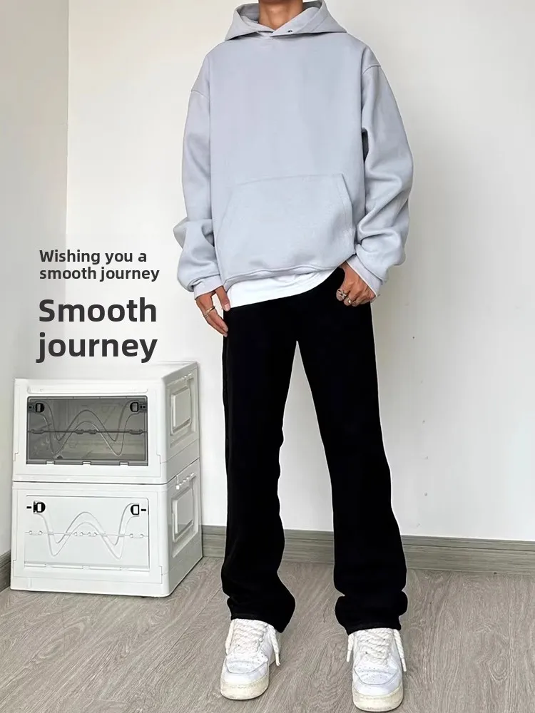 

Мужские джинсы в американском стиле High Street Bla в стиле ретро, весенне-осенние прямые длинные брюки с эффектом похудения, универсальные повседневные джинсы