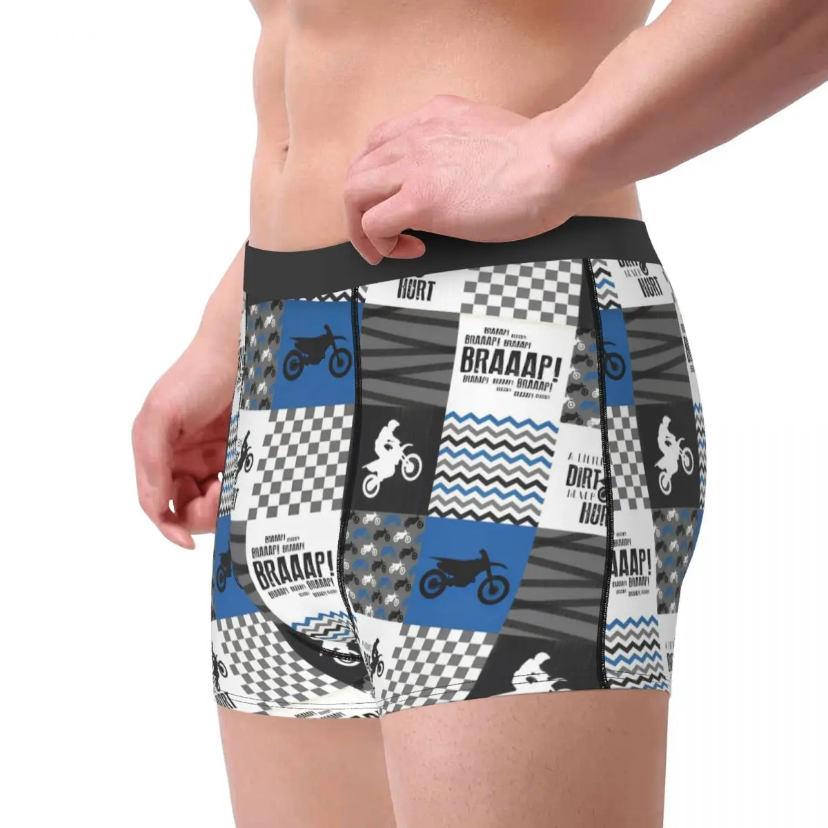 Funny Boxer Dirt Bike Motocross Motorcycle Shorts Panties Briefs Men Underwear Cross-Rally Cartoon Breathable Underpants Male