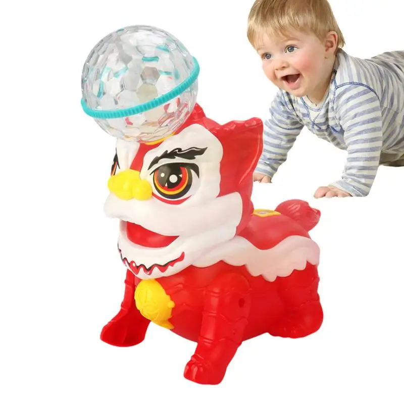 Electric Animal Toys For Kids Light Up Lion Dance Electric Toys Rotating Dancing Toys Moving Leaning Toys Kids Toy With Music